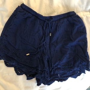 Blue comfy shorts.